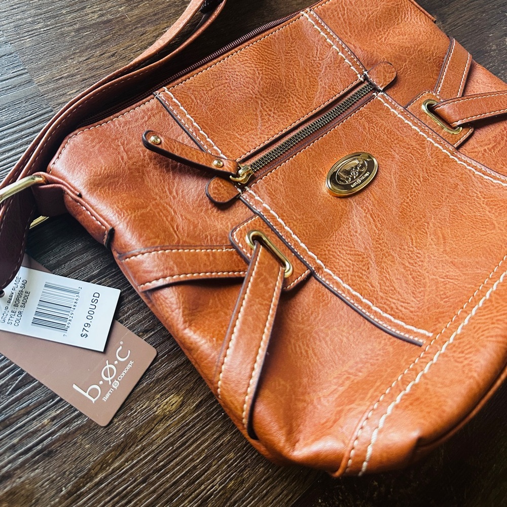 B.O.C. Born Concepts Womens Park Place Pouch Crossbody Handbag Brown Medium